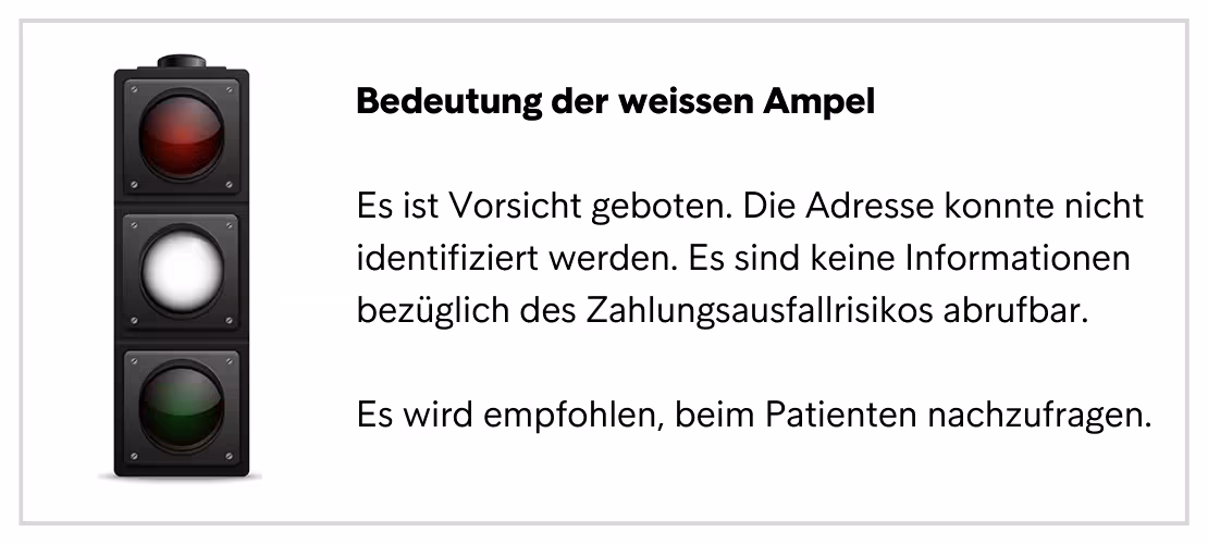 Inkassomed Webseite Ampellösung Weiss